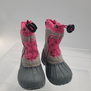 SPORTO Little Girl's  5/6 Gray & Pink Snowflake Winter Boots